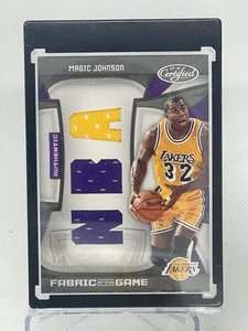 2009-10 Panini Certified Magic Johnson Fabric of the Game NBA  Logo Jersey /50 - Bild 1 von 2