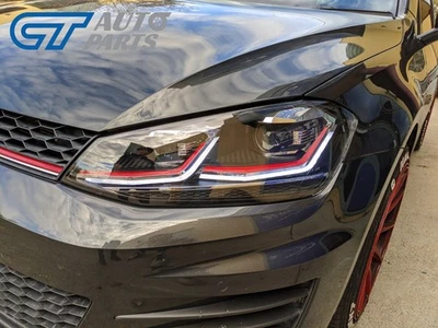 LED Projector Headlights For Volkswagen Golf 7 MK7 2013-2018 Silver Stripe - Image 1 of 4