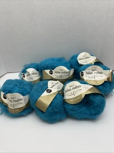 7 Skeins Vintage Sears Italian Mohair Yarn - Turquoise - Dye Lot 221 - Picture 1 of 8