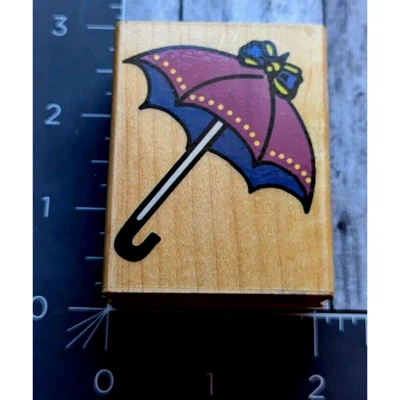 Sombrilla paraguas Inkadinkado arco 5276 sello de goma madera #H31 Foto 1 de 4