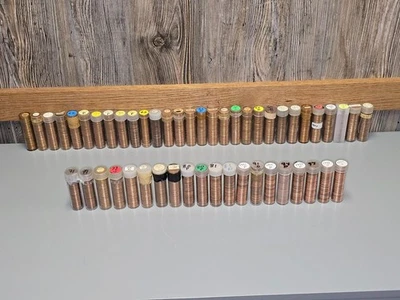Gran lote mixto (50 rollos) 1959-1999 PDS rollos de centavos conmemorativos Lincoln sin circular Foto 1 de 4