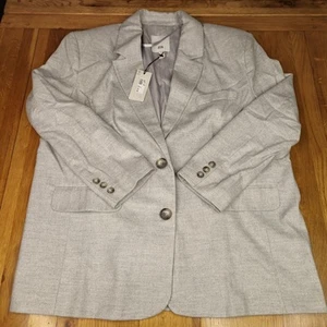 River Island Cleanse Damen Flanell Jacke Blazer Grau Größe 10 - Bild 1 von 10