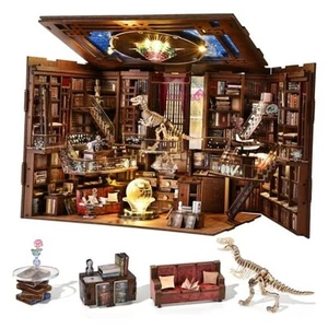 DIY Book Nook Kit for Adults, 3D Wooden Puzzle Bookend Bookshelf Insert Decor - Picture 1 of 7