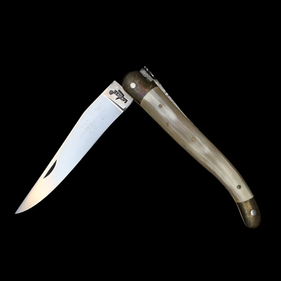 Laguiole Horn Handle Folding Pocket Knife France Tour de France Auto 95 Movie - Image 1 of 4