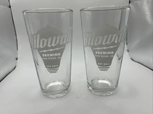 KILOWATT BREWING San Diego Bier Pint Glas Set oder 2 Mancave Bar schweres Glas - Bild 1 von 5