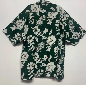 Camisa tropical OP Aloha para hombre talla grande floral verde hawaiano blanco manga corta - Imagen 1 de 8