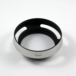 Metal Lens Hood 46 mm For Panasonic LUMIX GF1/GF2/GF3 14/2.5 20/1.7,Silver color - Picture 1 of 2