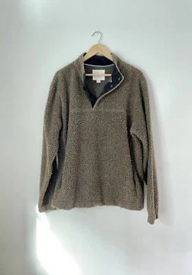 JERSEY POLAR VINTAGE RESISTENTE A LA INTEMPERIE PARA HOMBRE 1/4 botón Sherpa, peluche, talla grande Foto 1 de 4