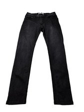 MENS ZARA SIZE EUR 40 MID RISE COTTON SKINNY BLACK DENIM JEANS TROUSERS ZIP FLY