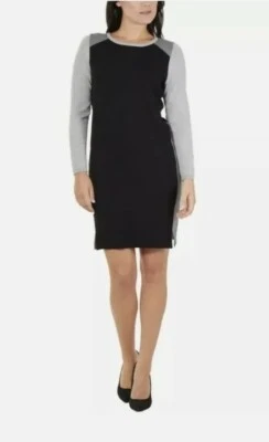 NY Collection Women's Petite Color Block Sweater Dress Long Sleeve Size PS - Image 1 of 4