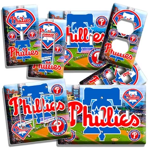 PHILADELPHIA PHILLIES BASEBALL TEAM LIGHT SWITCH OUTLET WALL PLATE ROOM HD DECOR - Picture 1 of 32
