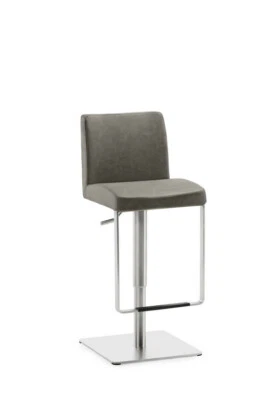 Design-Lift-Barhocker Tresenhocker Mayer in echt Leder Edelstahl gebürstet - Bild 1 von 4