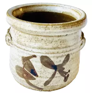 Stoneware Vase Jar 3" 50s Italian Ceramic Glaze Planter Kitchen Organization MCM - Picture 1 of 6