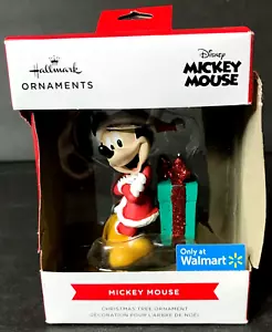 Disney MICKEY MOUSE Adorno de Navidad, Sello Nuevo en Caja, Traje de Papá Noel, Regalos - Imagen 1 de 6