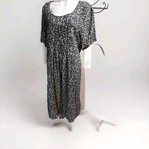 VESTIDO BUG MODA AZUL Y MORADO COLORIDO FLORAL MANGA CORTA TALLA 24 100% RAYON - Imagen 1 de 5
