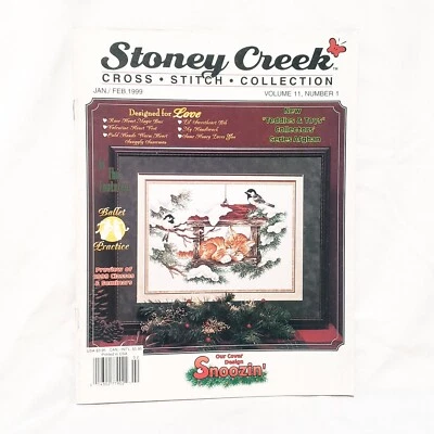 Stoney Creek Cross Stitch Collection Magazine Patterns Jan Feb 1999 Kitten Birds - Image 1 of 4