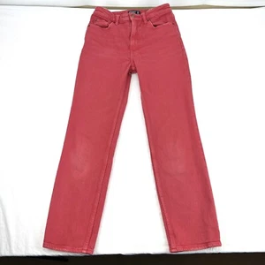 Abercrombie & Fitch SIMONE HIGH RISE ANKLE STRAIGHT Red Jeans Women's Sz 24/00R - Picture 1 of 12