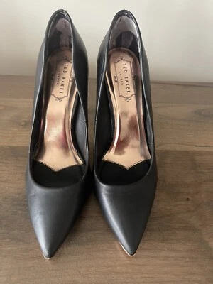 Zapatos de salón TED BAKER LONDON para mujer negros Kaawa Stiletto de cuero sin cordones 38,5 Foto 1 de 4