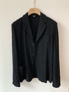 RARE Ann Demeulemeester Men's XS Black Blazer Jacket Fleece Wool Unlined