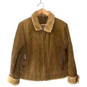 MUDD Vintage Y2K Corduroy Faux Fur Collar Cuffs Full Zip Jacket XL - Picture 1 of 11