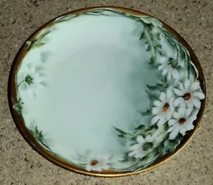 D&C Limoges Hand Painted Plate Daisy Flowers Gold Edge Signed to back 6" - Picture 1 of 5