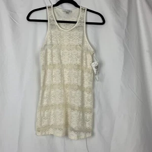 Moa Moa Tank Top Sz L Ivory Women Lace Floral NWT Beige Bohemian - Picture 1 of 7