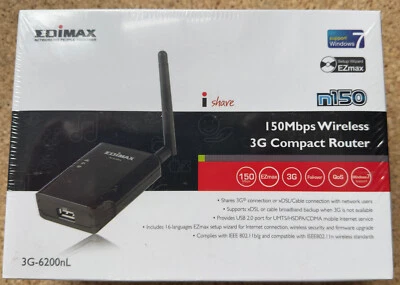 Edimax 3G-6200nL 150Mbps Wireless 3G Compact Router - Bild 1 von 3