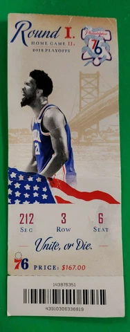 2018 NBA Playoffs Philadelphia 76ers Ticket Stub Round 1 Home Game 2 Joel Embiid Cover