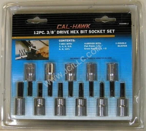 3/8” DRIVE HEX SOCKET BITS, METRIC – mm – Allen Head Sockets - Hand Tools NEW - Picture 1 of 1
