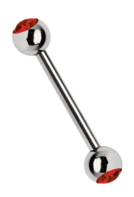 Sein Orecchio Piercing Gioiello Barra Bilanciere 1,6mm con Due 4mm Zirconi Sfere - Immagine 1 di 2