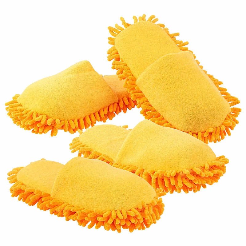 infactory Putzhausschuhe Putz-Hausschuhe mit reinigender Mikrofaser-Sohle Gr.