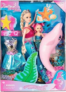 Bambola principessa sirena fiume giallo set da gioco colore che cambia coda di sirena bambola 12 - Foto 1 di 8