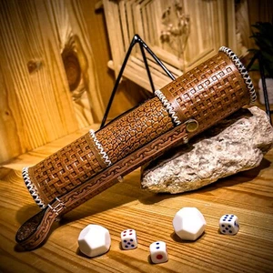 Leather dice tray. For board games. Handmade - Picture 1 of 9