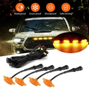 4 PCS Amber LED Front Grille Running Lights For Ford F150 F150 F250 F350 Raptor - Picture 1 of 10