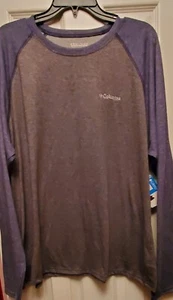 NWT Columbia Men’s Long Sleeve Raglan Tee, Omni-Wick Shark  Heather Size XL - Picture 1 of 5