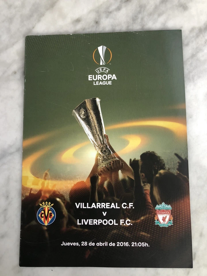 VILLARREAL v LIVERPOOL - EUROPA LEAGUE - OFFICIAL PROGRAMME 28/04/2016 MINT - Image 1 of 1