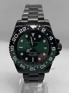 NH35 Custom Watch Mod “Green Lantern” Black 40mm Automatic Watch - Picture 1 of 4