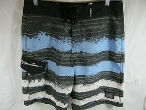 Maui And Sons Mens Board Shorts Swim Trunks Beach Surf Black Shark Size 30 (C6) - Picture 1 of 9