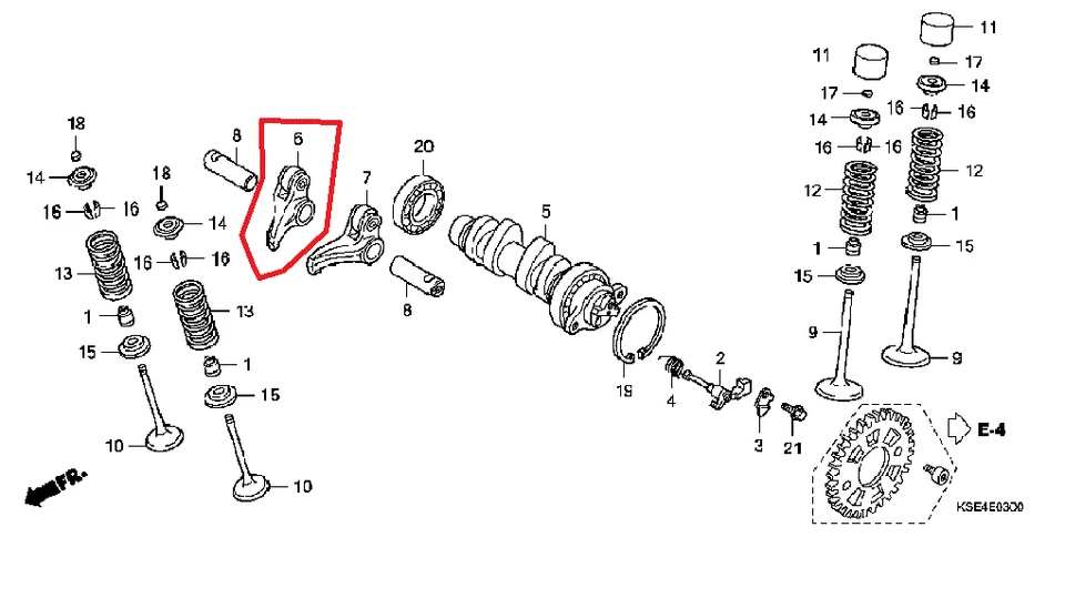 VÁLVULA DE ADMISIÓN GENUINA OEM HONDA BRAZO DE BALANCÍN DERECHO CRF150R CRF150RB 2007-2022 Foto 1 de 1