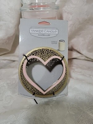 Yankee Candle Soft Goldtone & Pink Heart Illuma Tapa - NUEVO Foto 1 de 4