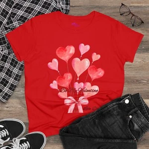 Personalisiertes Ballon Herzen T-Shirt für Sie, individuelles Baumwollshirt, Geschenke, Übergröße - Bild 1 von 13