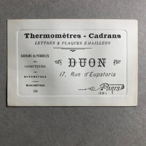 Duon, fabricant de thermomètres — carte de visite professionnelle — XIXe siècle. - Picture 1 of 2
