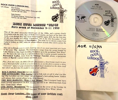 11/5/93 ROCK OVER LONDON EXCLUSIVE IN STUDIO ACOUSTIC SESSION BARENAKED LADIES - Image 1 of 2