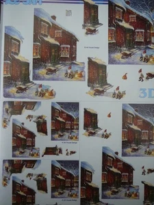 Christmas Card Making 3D Paper Tole Snow on Cottage - Foto 1 di 1