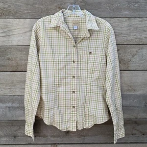 Camisa CC Filson para mujer M a cuadros estampado a cuadros algodón con botones manga larga preppy - Imagen 1 de 19