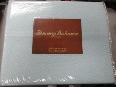 TOMMY BAHAMA Home 100% Cotton sateen KING Sheet Set BRAND New 300 CT SUPER SOFT - Image 1 of 2