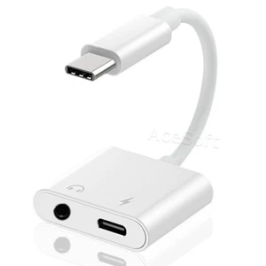 Cable de fecha adaptador USB C a 3,5 mm 2 en 1 de alta calidad AUX & DAC compatible con Google Pixel 3 - Imagen 1 de 1