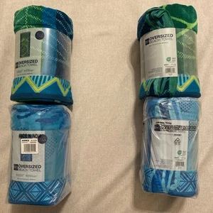 Set Of 2 -The Big One Set Sea Turtle & Dolphin Beach Towel Sealed 6ft Long - Picture 1 of 2