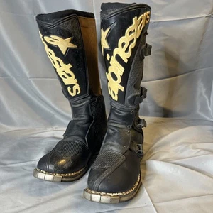 Alpinestars Boots Men's Size 10 Black White Brown Motocross ATV Off Road Riding - Picture 1 of 8
