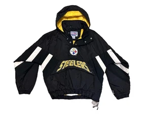 Vintage Pittsbugh Steelers NFL Starter Jacke Half Zip Pullover schwarz Gr. Small - Bild 1 von 8